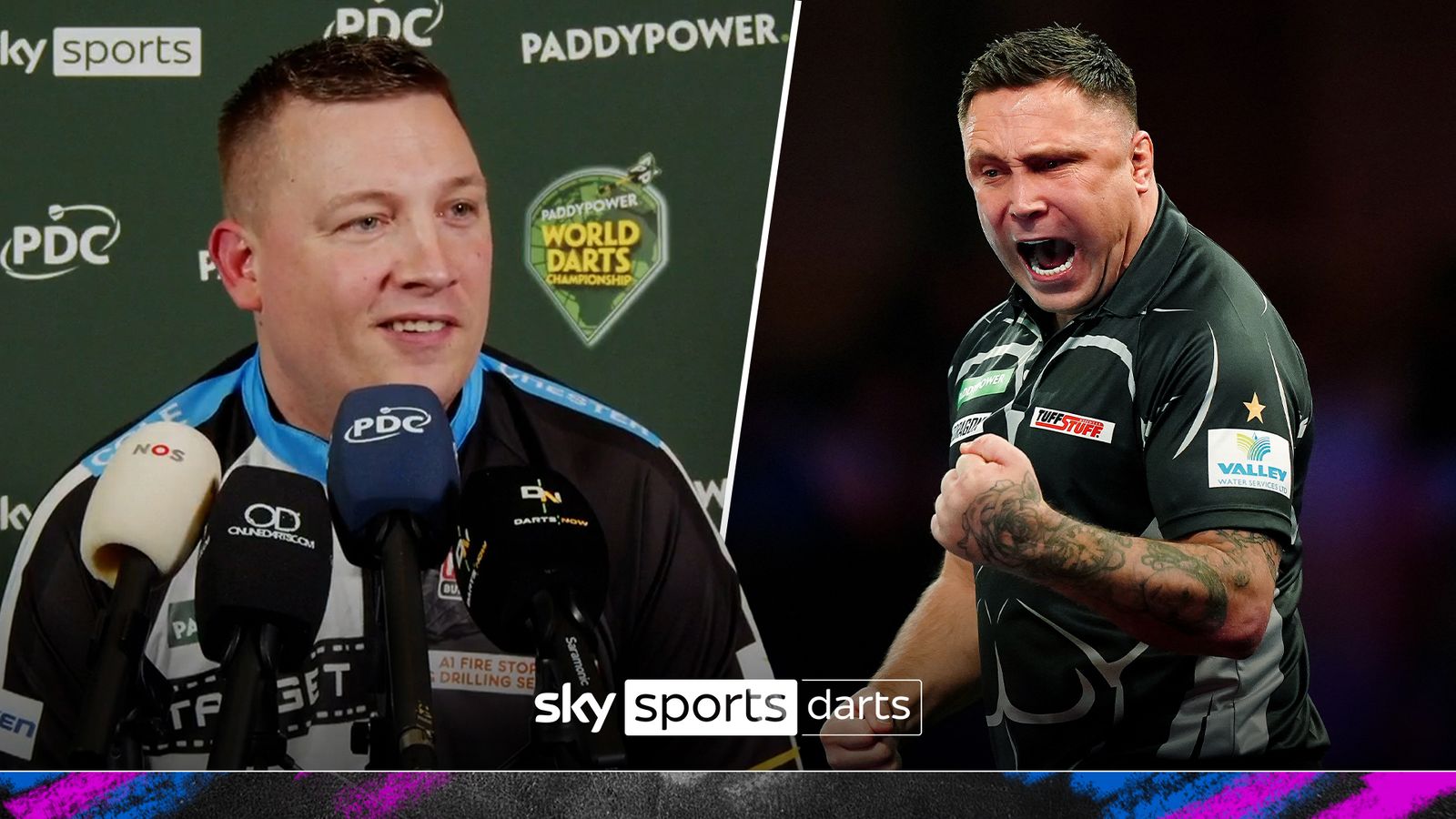 World Darts Championship Michael van Gerwen holds off Callan Rydz to reach semifinals as Chris