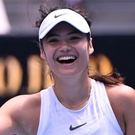 Emma Raducanu celebrates victory over Amanda Anisimova at the Australian Open
