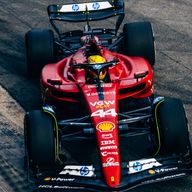 Lewis Hamilton in the SF-23 during Tuesday's running at Barcelona (Pic: Scuderia Ferrari)