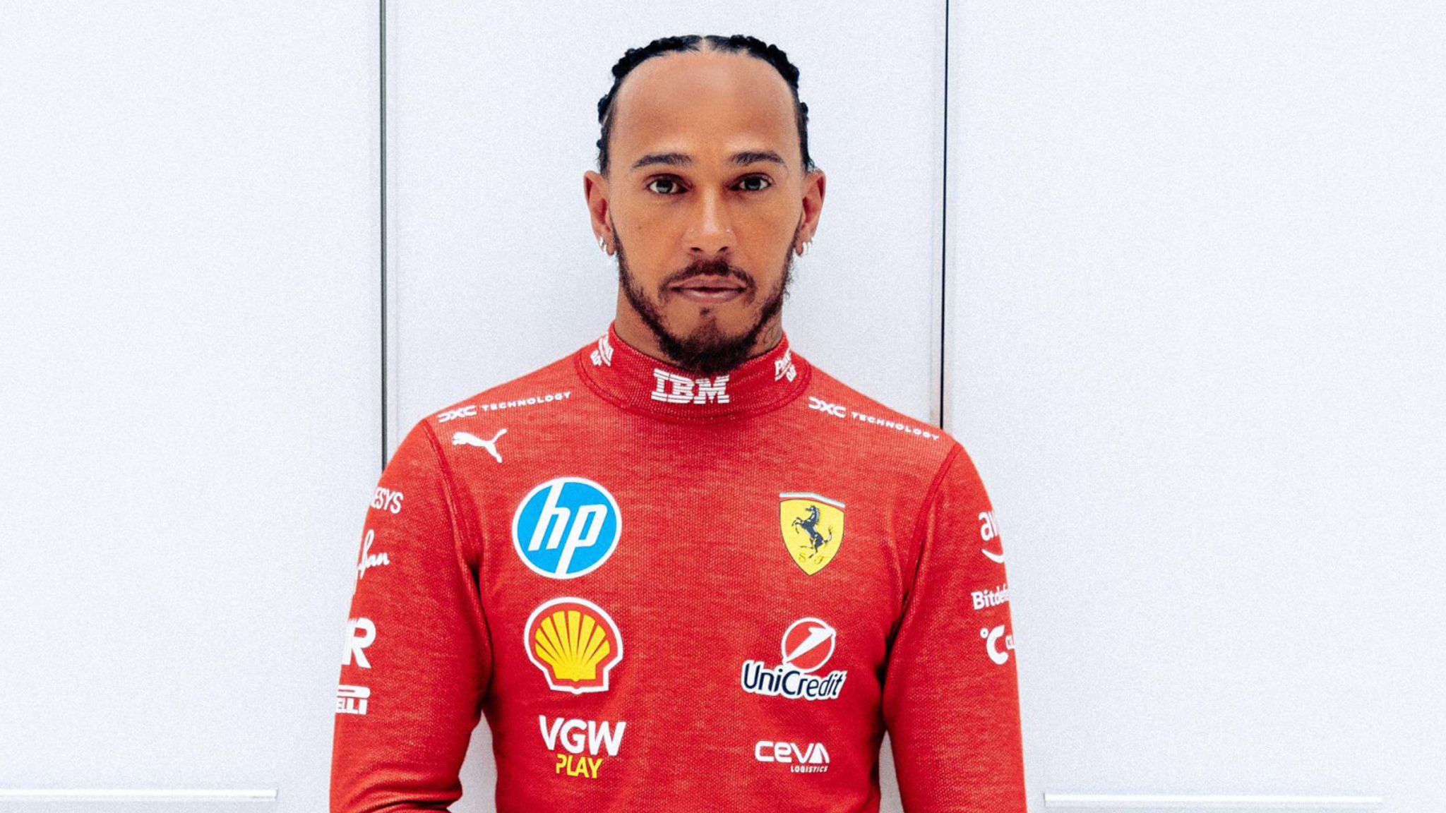 Lewis Hamilton: Ferrari driver reveals first photo in Italian team's iconic  red ahead of 2025 F1 season | F1 News | Sky Sports