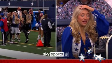 'That is friendly fire!' | Cowboys cheerleader hit by kick-off!