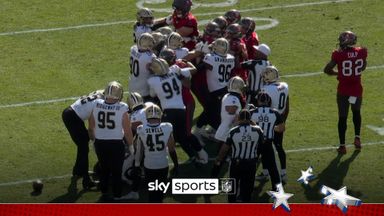 Huge brawl breaks out between Saints and Buccaneers!