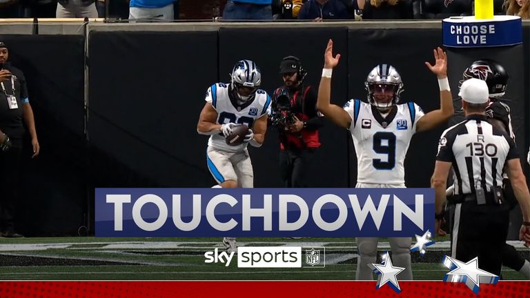 Carolina quarterback Bryce Young celebrated before Tommy Tremble had even scored the touchdown against Atlanta.