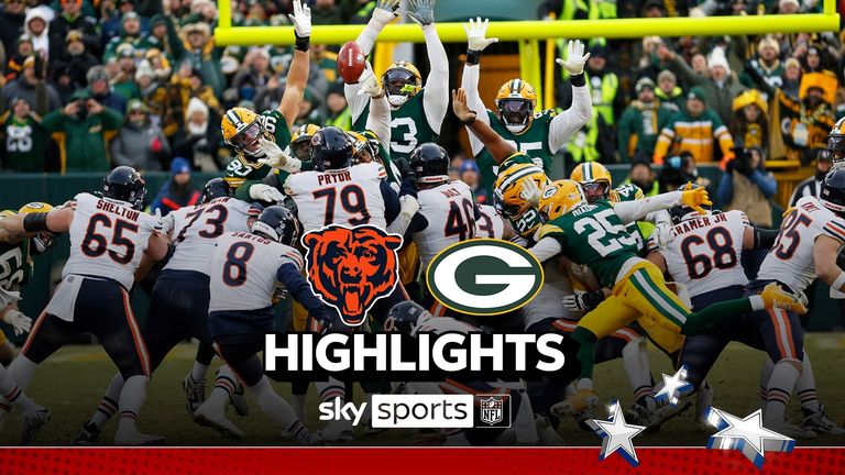 Highlights of the Chicago Bears against the Green Bay Packers in Week 18 of the NFL.