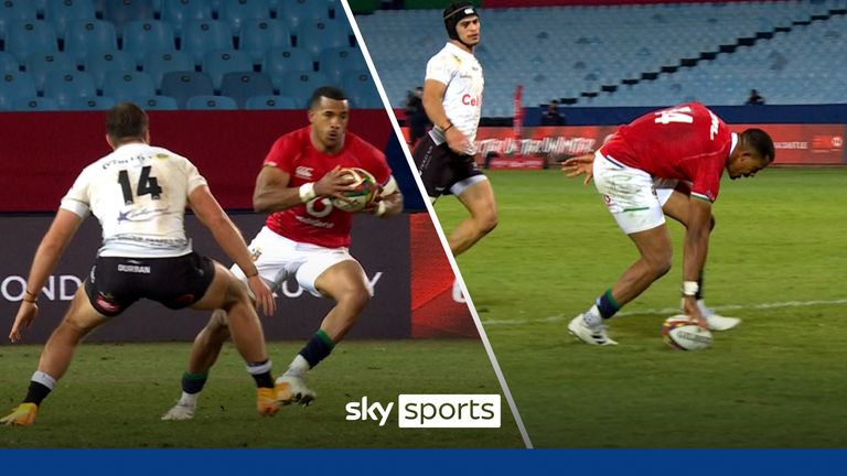 We take a look back Anthony Watson's incredible solo try against The Sharks for the British and Irish Lions during their tour of South Africa in 2021. 