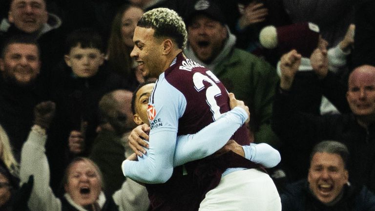 Morgan Rogers van Aston Villa scoorde een hattrick tegen Celtic