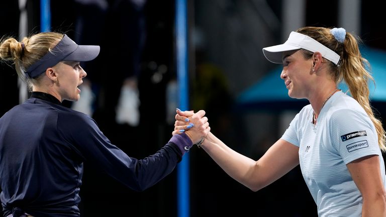 Donna Vickery (right) beats Harriet Dart (left) 4-6 6-0 6-2 in the second round of the Australian Open