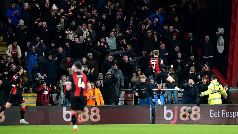 David Brooks celebrates his brilliant late volley