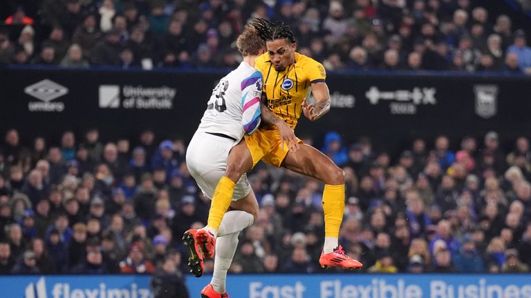 Joao Pedro avoided a red card just six minutes before Brighton's opener