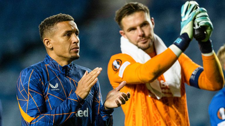 Rangers' James Tavernier and Jack Butland will miss Thursday's Old Firm clash