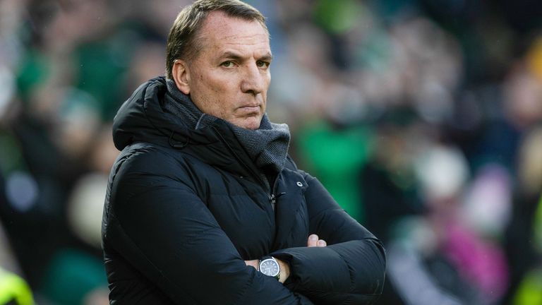 GLASGOW, SCOTLAND - JANUARY 05: Celtic manager Brendan Rodgers during a William Hill Premiership match between Celtic and St Mirren at Celtic Park, on January 05, 2025, in Glasgow, Scotland. (Photo by Craig Williamson / SNS Group)