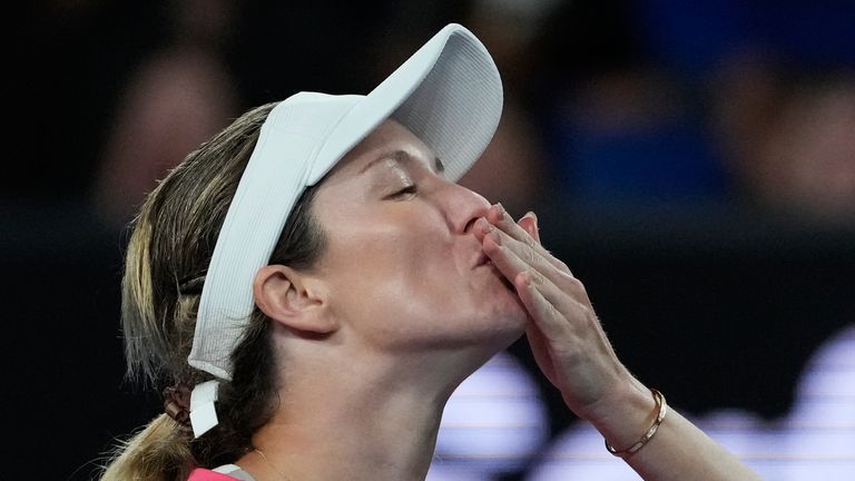 Collins blew kisses to the partisan crowd after defeating Aiafa, saying the heckling helped her win the match