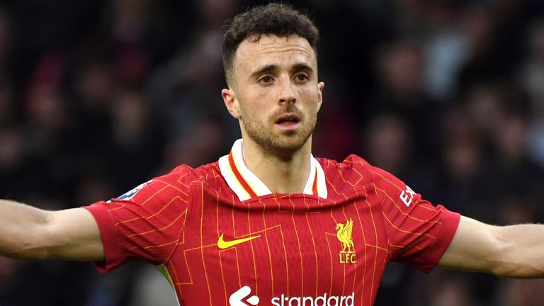 Liverpool's Diogo Jota during the Premier League match against Wolves (AP Photo/Rui Vieira)
