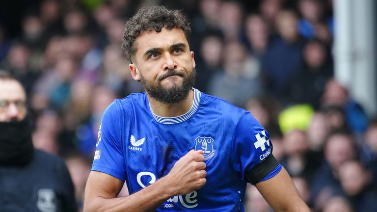 Everton's Dominic Calvert-Lewin celebrates scoring