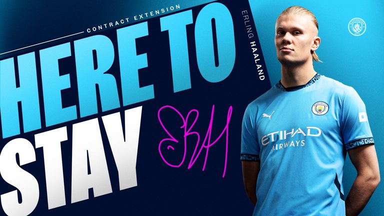 Erling Haaland assina contrato de 10 anos com o Manchester City 