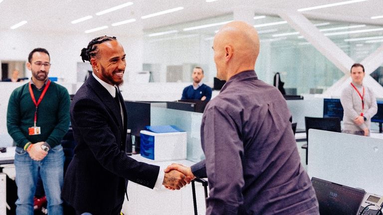 Lewis Hamilton's first day at Ferrari (Credit:Scuderia Ferrari)