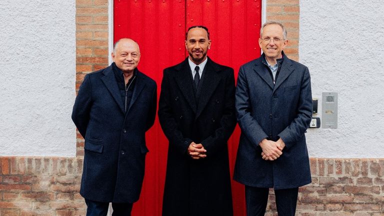 Lewis Hamilton's first day at Ferrari (Credit:Scuderia Ferrari)