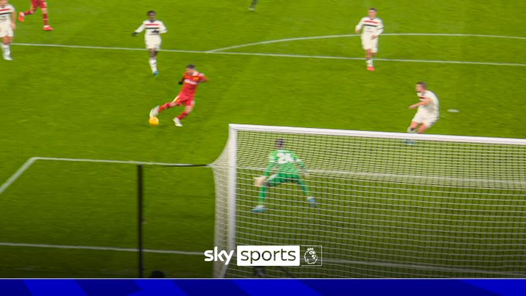 Liverpool v Man Utd: Onana blocks Mac Allister from close range