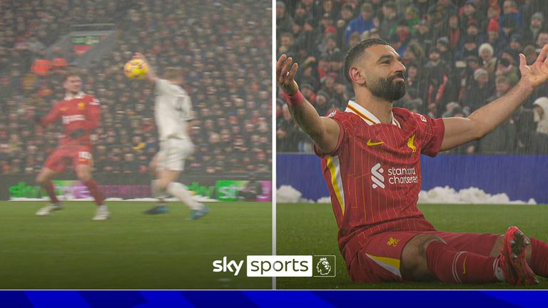 VAR comes into play to find a handball from Matthijs de Ligt in the area for a penalty to Liverpool. Mohamed Salah converts.