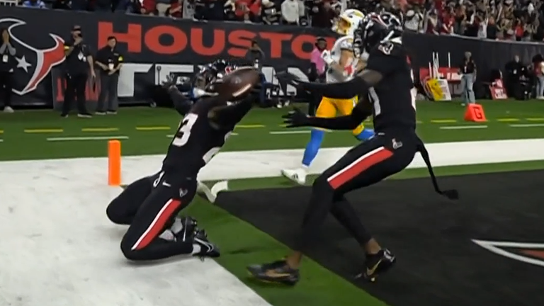 Houston Texans celebrate pick six