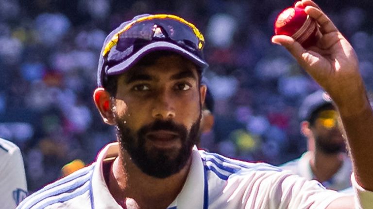 MELBOURNE, AUSTRALIA - DECEMBER 30: Jasprit Bumrah of India after his five wicket haul during day five of the NRMA Insurance Boxing Day Test match of Border Gavaskar trophy between Australia and India at the Melbourne Cricket Ground on December 30, 2024 in Melbourne, Australia. (Photo by Santanu Banik/Speed Media/Icon Sportswire) (Icon Sportswire via AP Images)