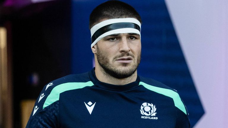 EDINBURGH, SCOTLAND - NOVEMBER 24: Scotland's Josh Bayliss before The Famous Grouse Nations Series match between Scotland and Australia at the Scottish Gas Murrayfield Stadium on November 24, 2024, in Edinburgh, Scotland. (Photo by Craig Williamson / SNS Group)