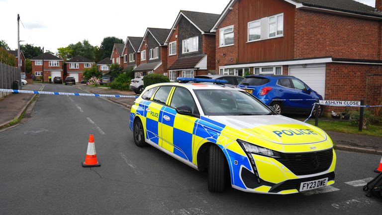 Police at the scene in Ashlyn Close, Bushey, Hertfordshire