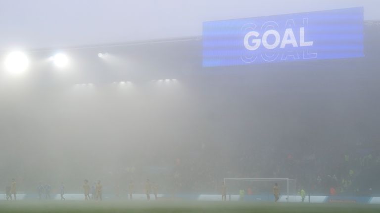 Mistige omstandigheden maakten het een lastige wedstrijd in het King Power Stadium