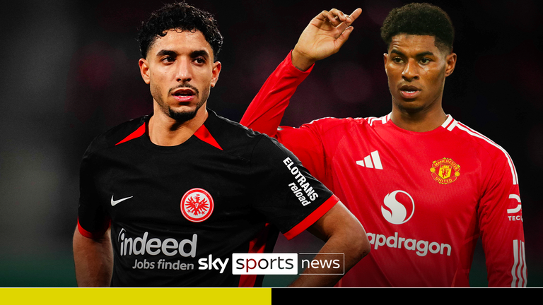 04 Desember 2024: Omar Marmoush dari Eintracht Frankfurt menyaksikan pertandingan DFB Pokal - Babak 16 Besar, RB Leipzig vs Eintracht Frankfurt, di Red Bull Arena, Leipzig, Jerman. Ulrik Pedersen/CSM (Gambar Kredit: © Ulrik Pedersen/Cal Sport Media) (Cal Sport Media melalui AP Images)