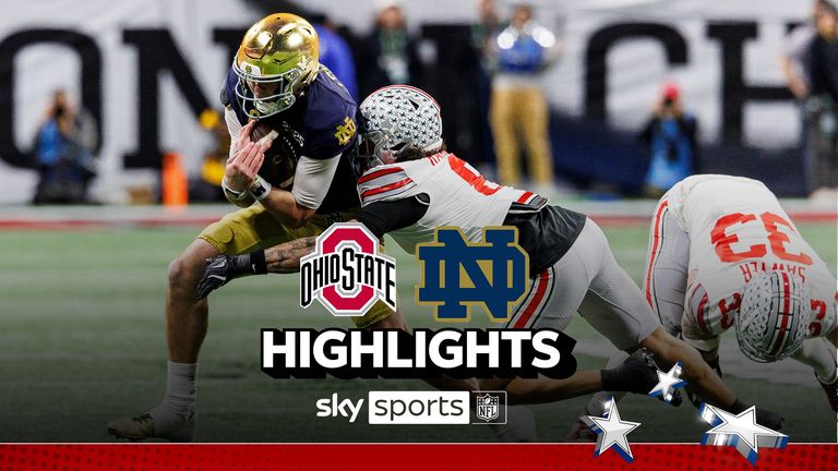 Aksi terbaik dari pertandingan Ohio State dengan Notre Dame Fighting Irish di final Kejuaraan Nasional CFP.