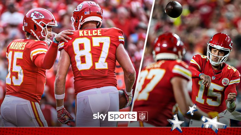 Patrick Mahomes dan Travis Kelce dari The Chiefs