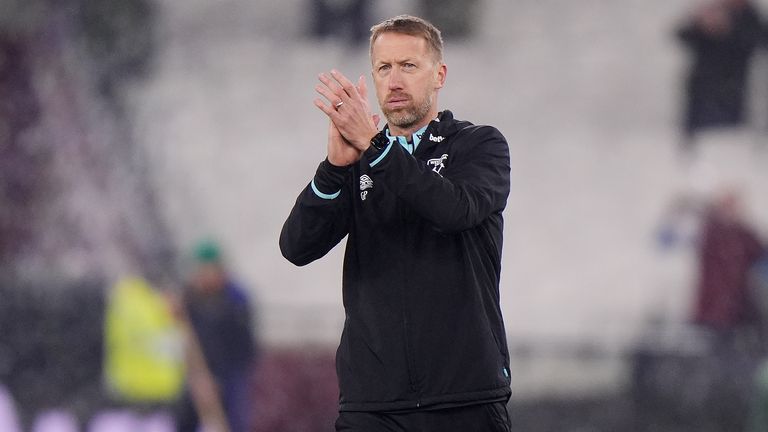 Graham Potter applauds the final whistle