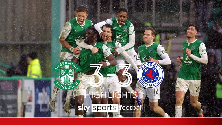 Watch highlights from the Scottish Premiership match between Hibernian and Rangers. 