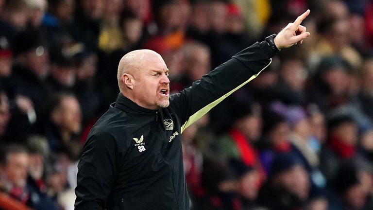 Sean Dyche watches on from the sidelines