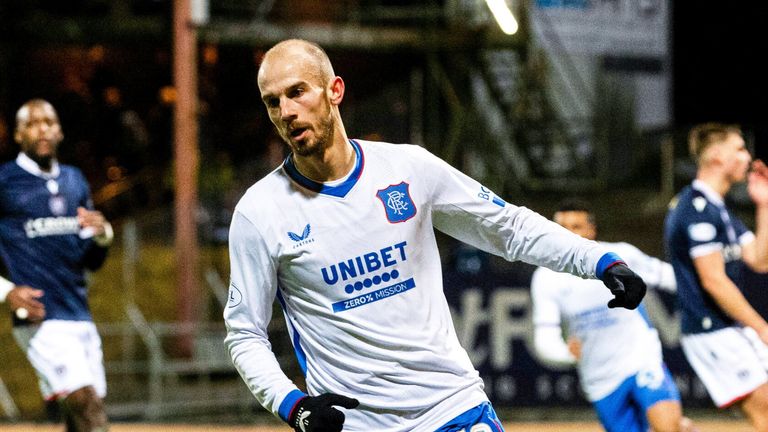 Vaclav Cerny celebrates after scoring to make it 1-1