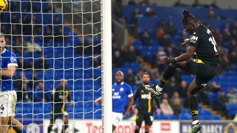 Vakoun Bayo headed a last-gasp leveller at Cardiff