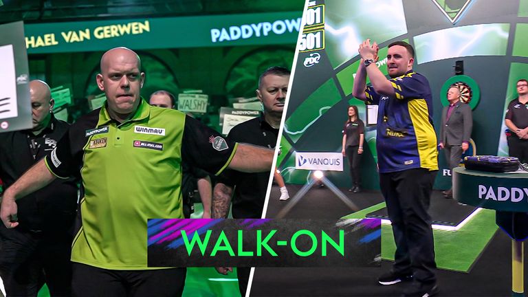 Walk-ons from the final between Luke Littler and Michael van Gerwen