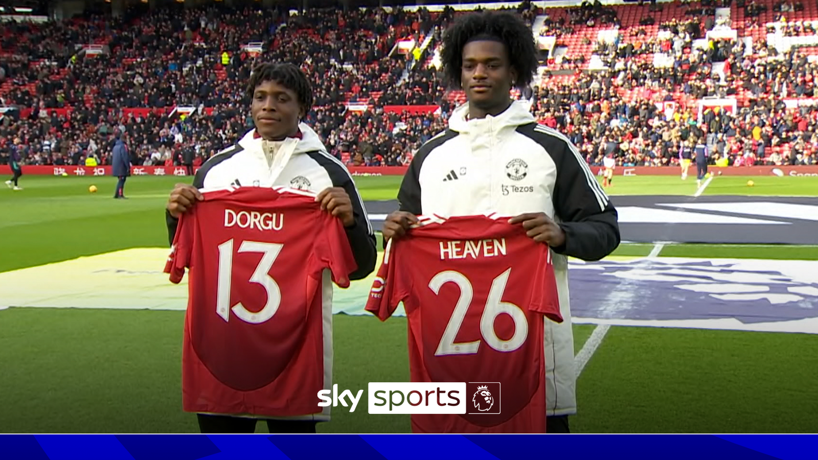 Man Utd unveil new signings Patrick Dorgu and Ayden Heaven at Old Trafford!