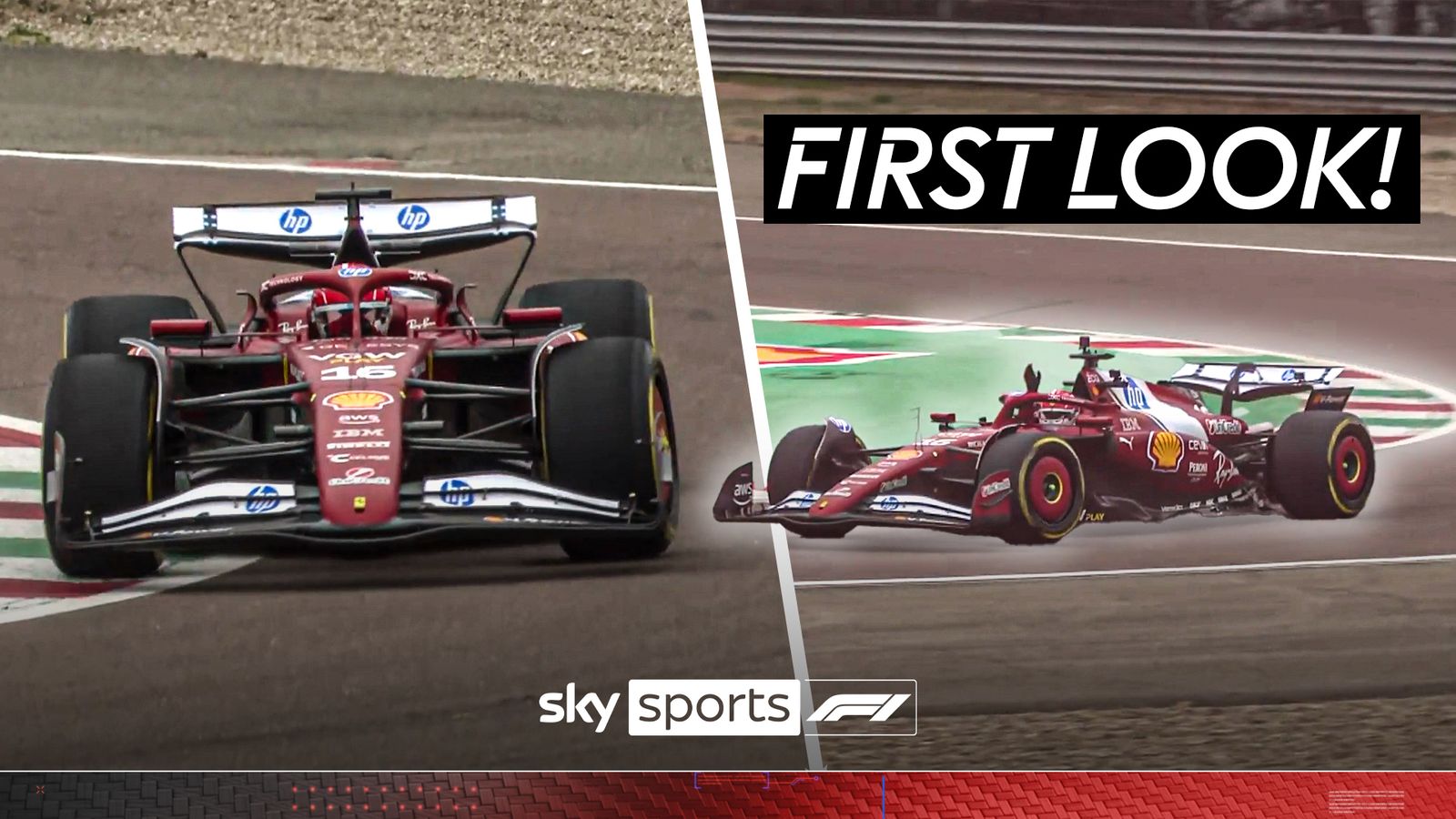 FIRST LOOK! Hamilton and Leclerc debut new Ferrari on track