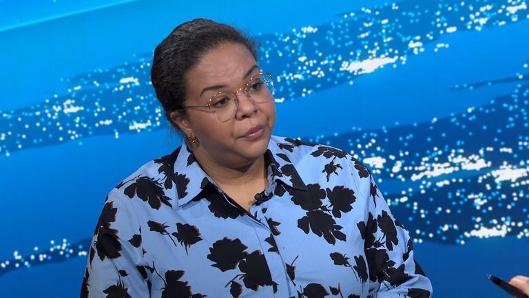 captura de pantalla de la Ministra de Asuntos Exteriores de la República Democrática del Congo, Thérèse Kayikwamba Wagner, de SN, con Yalda Hakim hablando sobre la participación de Ruanda en el conflicto de la República Democrática del Congo. Captura de pantalla: INGEST 5 CR THERESE KAYIKWAMBA WAGNER DRC PRE REC MILLBANK ALIMENTO MIXTO PRINCIPAL