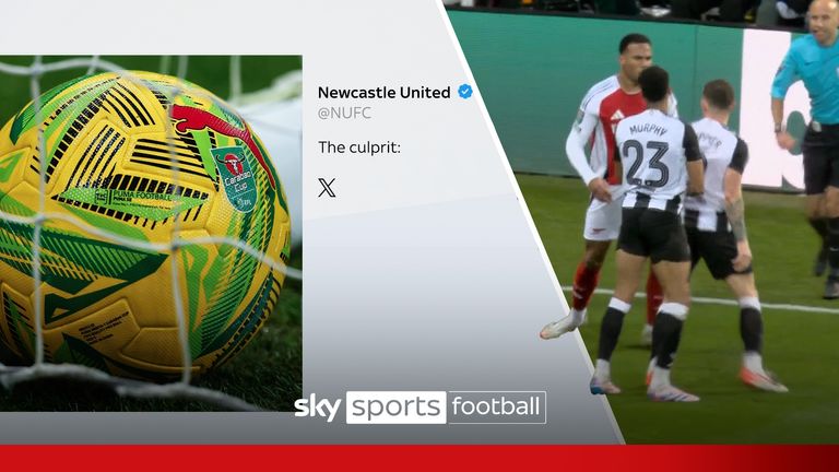 Newcastle troll Arsenal over match ball after Carabao Cup win