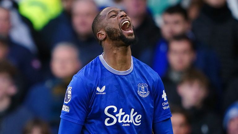 Everton's Beto celebrates after making it 3-0