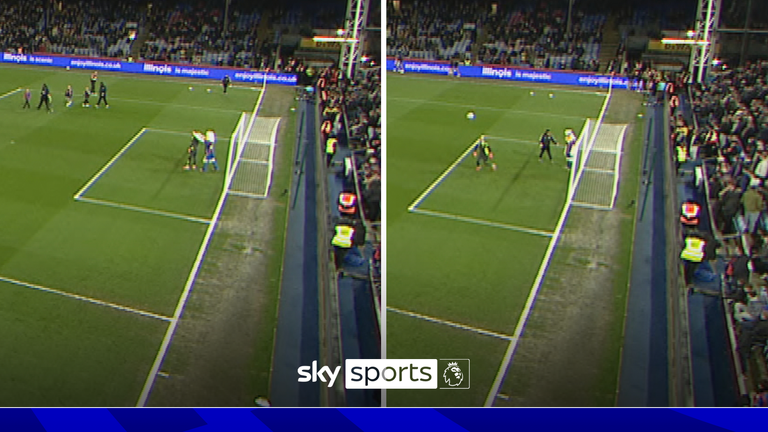 Crystal Palace mascot vs Aston Villa goalkeeper.