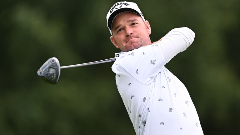 Dale Whitnell of England tees off on the 10th hole during Day One of the Danish Golf Championship 2024 at Lübker Golf Resort on August 22, 2024 in Aarhus, Denmark. (Photo by Octavio Passos/Getty Images)