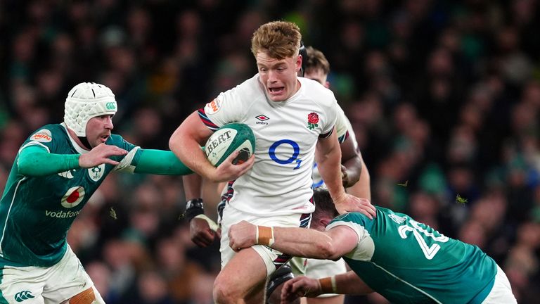 Fin Smith played the final 16 minutes of England's 27-22 defeat to Ireland in Dublin on Saturday