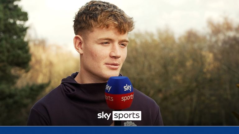 Fin Smith talks to Sky Sports before his first trial start to Fly-Half for England against France on the second weekend of six nations. 