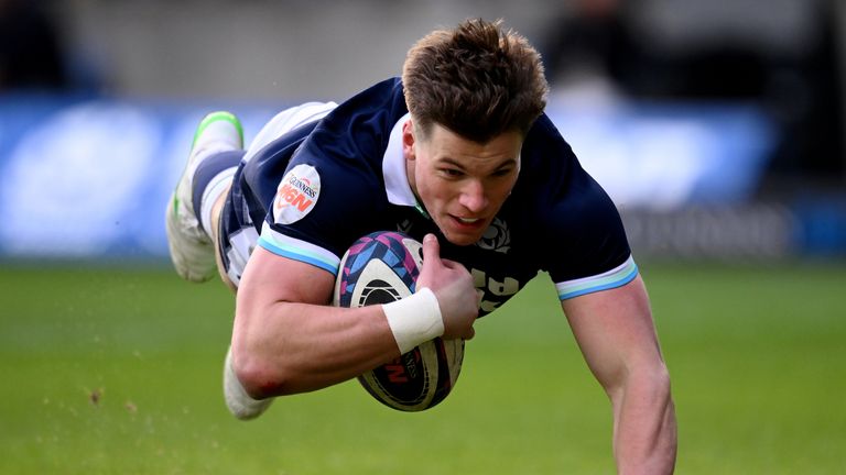 Huw Jones crossed for Scotland's second try inside the opening 10 minutes