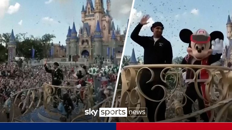 Super Bowl MVP Jalen Hurts celebrates Philadelphia Eagles win with Disney World singalong