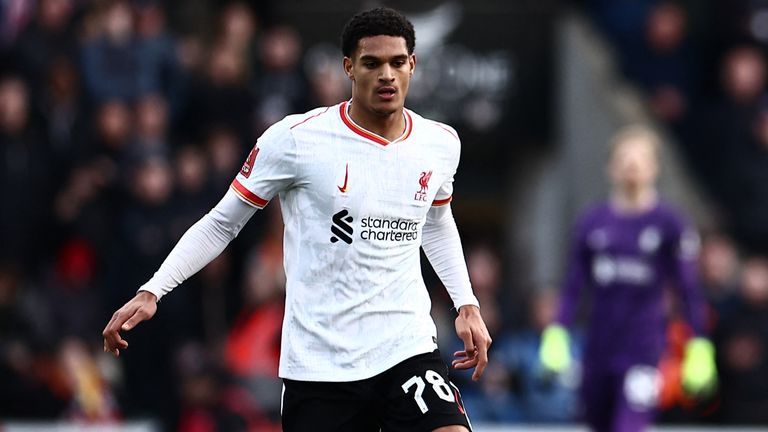 Jarell Quansah in action for Liverpool against Plymouth in the FA Cup