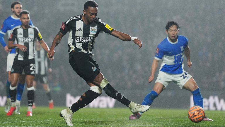 Joe Willock scores Newcastle's winner at Birmingham